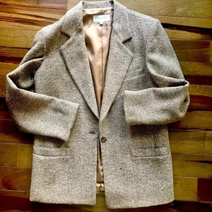 Christian Dior Brown Tweed Wool Jacket‎ Blazer 10 EUC